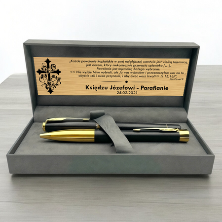 Elegancki Zestaw Parker Urban GT Pióro i Długopis z Grawerem i Dedykacją - Personalizowany Prezent dla Księdza, Nauczyciela, Magistra, Doktora i na Awans