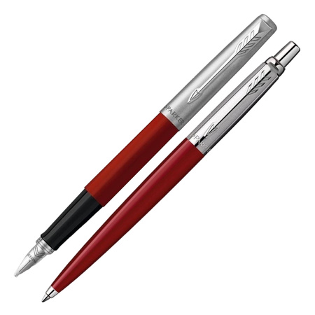 Zestaw długopis i pióro wieczne czerwone Parker Jotter 60 Pudełko Grawer Prezent dla Nauczycielki, dla koleżanki, dla Szefowej