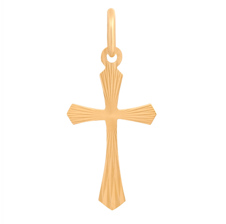Krzyżyk złoty pr. 585 zdobiony – klasyczny wzór z opcją graweru gratis