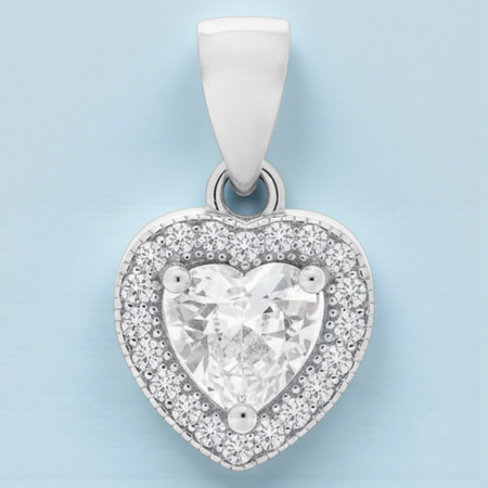 Elegancka zawieszka serce 9x9mm – srebro 925 rodowane, cyrkonie, idealna na prezent, 1g