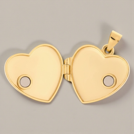 Srebrny sekretnik serce próby 925 pozłacany złotem 24K, płaski puzderko – grawer gratis