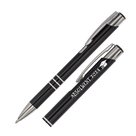 Długopis Aluminiowy Czarny z Grawerem – Personalizowany Prezent na Zakończenie Szkoły