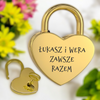 Złota Kłódka Miłości z Grawerem – Personalizowany Prezent na Walentynki, Most Miłości, Rocznicę