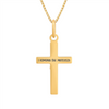 Złoty krzyżyk diamentowany 585 z Jezusem + łańcuszek pancerka 50 cm, pudełko białe, grawer gratis