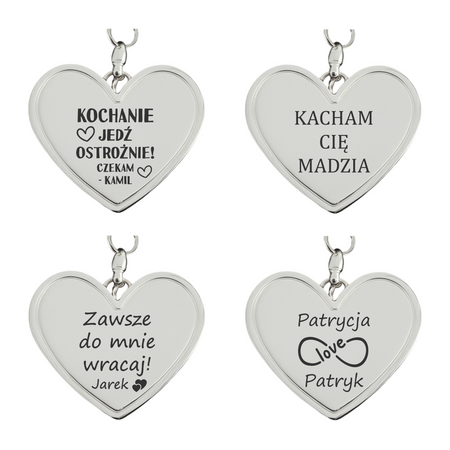 Personalizowany Brelok Serce z Ramką na Zdjęcie i Grawerem – Prezent w Pudełku