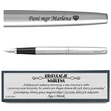 Pióro Stalowe CT z Grawerem – Personalizowane w Pudełku z Tabliczką Dedykacyjną