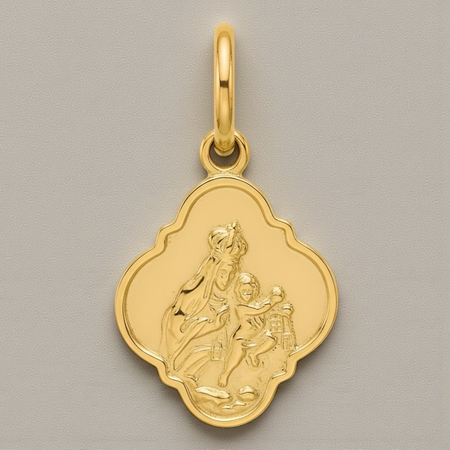 Złoty Medalik Szkaplerz próby 585 – Prezent na Chrzest, Komunię, Bierzmowanie