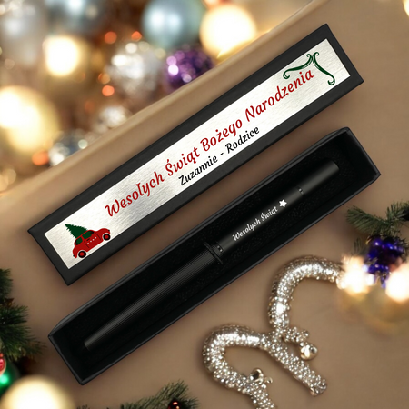 Czarny Długopis i Ołówek Wieczny 2w1 z Grawerem – Zestaw w Pudełku z Dedykacją