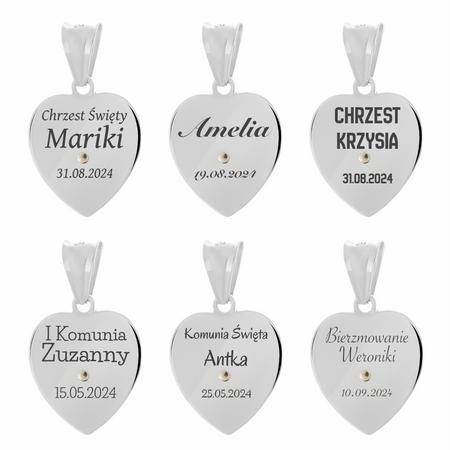 Srebrny medalik Matka Boska Częstochowska z łańcuszkiem Grawer Pudełko Prezent na Chrzest, na Komunię, na Bierzmowanie