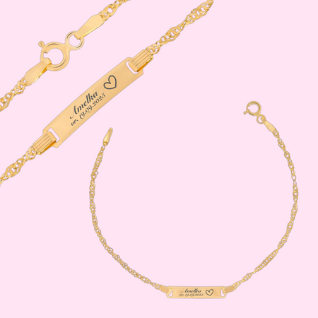 Złota bransoletka dziecięca 585 – wyjątkowy upominek na chrzest, roczek, komunię