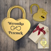 Elegancki Prezent na Walentynki, Ślub, Zaręczyny, Rocznicę - Złota Kłódka z Grawerem, Wyjątkowy Symbol Miłości, Przyjaźni i Wdzięczności