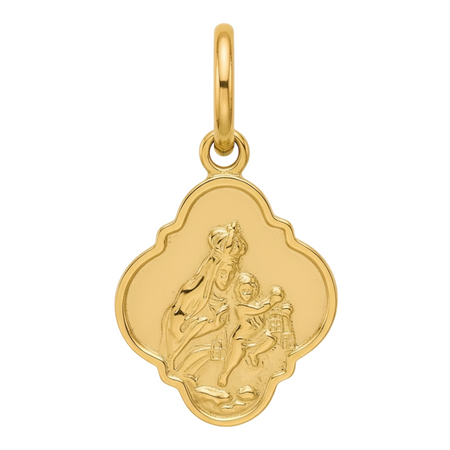 Złoty Medalik Szkaplerz próby 585 – Prezent na Chrzest, Komunię, Bierzmowanie