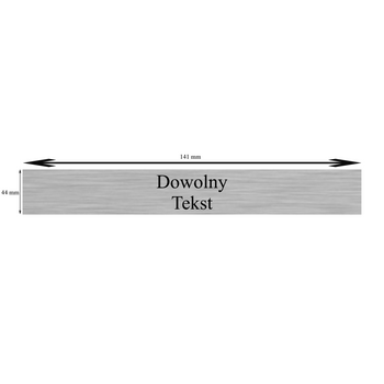 Tabliczka srebrna z dowolną dedykacją 150 mm x 20 mm
