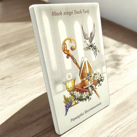 Pamiątka Bierzmowania – Obrazek Drewniany Estego 10×15 z Indywidualną Dedykacją