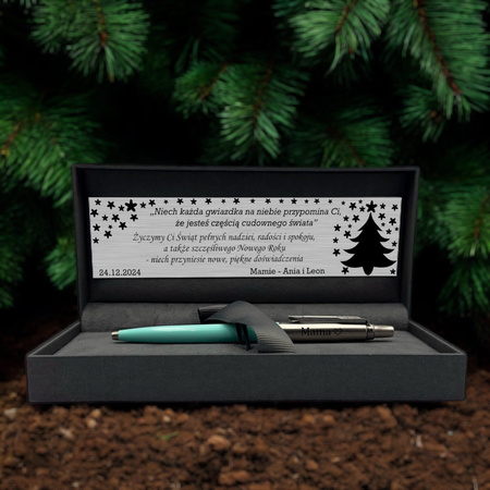 Personalizowany Prezent na Święta dla Kobiety Sukcesu, Mamy, Siostry, Nauczycielki, Przyjaciółki - Długopis Parker z Grawerem Jotter Miętowy 