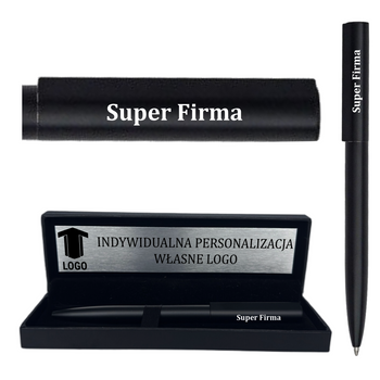 Długopis czarny w pudełku Grawer Dedykacja LOGO Gadżet Firmowy