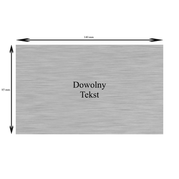 Tabliczka srebrna z dowolną dedykacją 140 mm x 85 mm