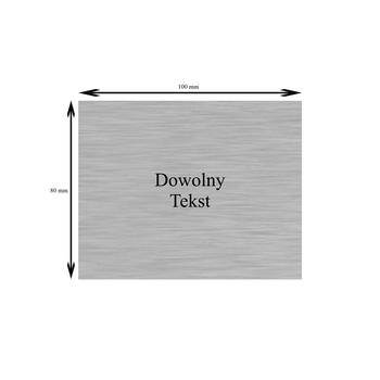 Tabliczka srebrna z dowolną dedykacją 100 mm x 80 mm