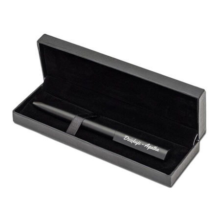Długopis Aluminiowy Czarny z Grawerem – Personalizowany Prezent na Zakończenie Roku Szkolnego