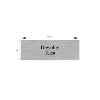 Tabliczka srebrna z dowolną dedykacją 100 mm x 35 mm