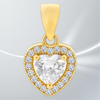 Zawieszka serduszko 9mm – srebro 925 pozłacane, białe cyrkonie, styl markiza, 1g
