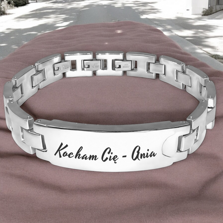Personalizowana Bransoleta Męska 22 cm – Stal Szlachetna 316L z Grawerem