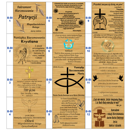 Obrazek Religijny Estego 12x12 – Pamiątka Sakramentu Bierzmowania z Dedykacją