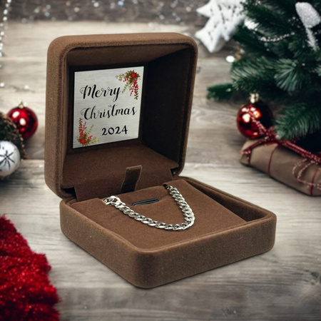 Srebrna Bransoletka 925 21 cm Męska Pancerka z Personalizacją - Personalizowany Prezent dla Chłopaka, Męża, Taty - Personalizowany prezent 