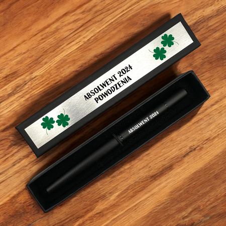 Czarny Długopis i Ołówek Wieczny 2w1 z Grawerem – Zestaw w Pudełku z Dedykacją