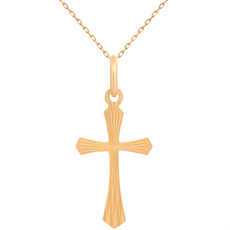 Elegancki Złoty Krzyżyk z Grawerem i Dedykacją na Tabliczce w Pudełku Prezentowym