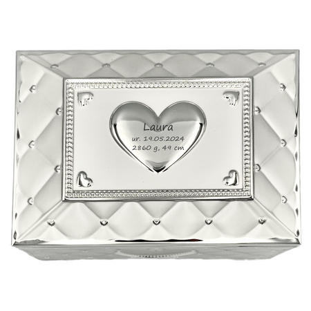 Szkatułka Pozytywka Zilverstad – Elegancki Prezent dla Dziewczynki na Chrzest i Urodziny