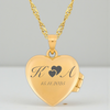Elegancki naszyjnik sekretnik serce 925 pozłacane, pudełko welurowe z dedykacją – grawer gratis
