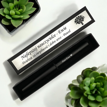 Czarny Długopis i Ołówek Wieczny 2w1 z Grawerem – Zestaw w Pudełku z Dedykacją