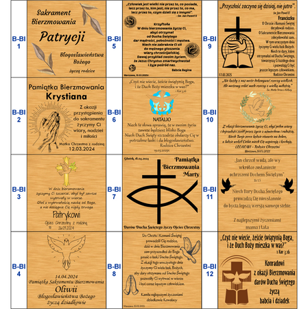 Pamiątka Bierzmowania Estego – Obrazek 12x12 z Personalizacją