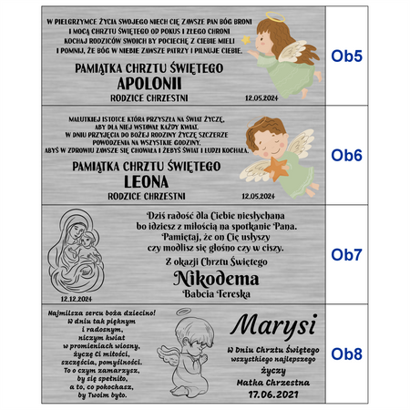 Obrazek malowany na drewnie - Twój Anioł Stróż z dedykacją na Chrzest, Pierwszą Komunię, Narodziny - Prezent Religijny dla Dziecka