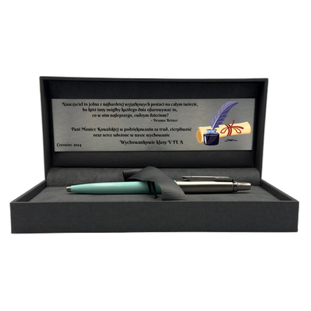 Personalizowany Prezent na Święta dla Kobiety Sukcesu, Mamy, Siostry, Nauczycielki, Przyjaciółki - Długopis Parker z Grawerem Jotter Miętowy 