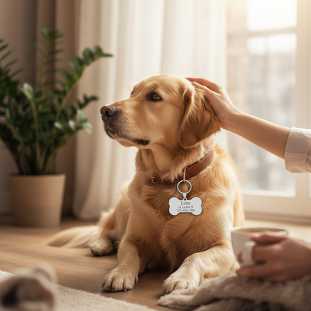 Adresówka dla psa kość srebrna stal nierdzewna personalizowana zawieszka z grawerem