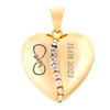 Elegancka Zawieszka Serce Srebro 925 Pozłacane Cyrkonie Grawer Gratis Prezent