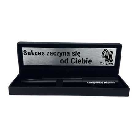 Długopis czarny w pudełku Grawer Dedykacja LOGO Gadżet Firmowy