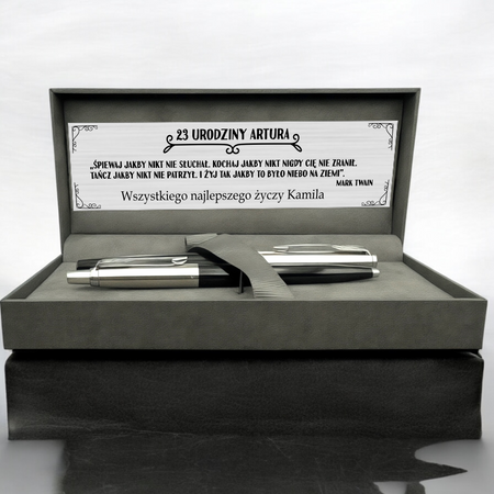 Zestaw Parker Jotter Czarny – Długopis i Pióro Wieczne z Grawerem w Pudełku z Dedykacją