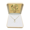 Złoty Medalik 585 z Matką Boską Fatimską w Okręgu – Łańcuszek Singapur w Pudełku z Dedykacją