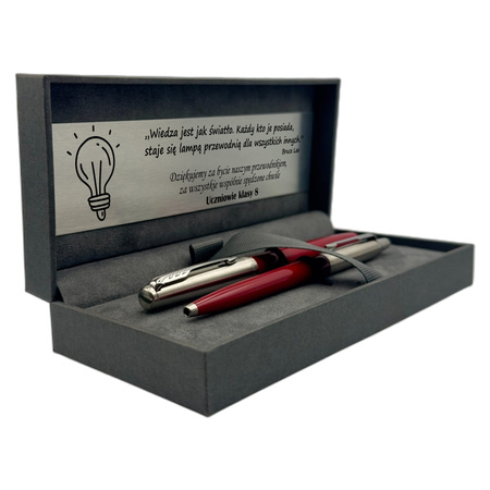 Zestaw Parker Jotter Czerwony z Grawerem – Personalizowany Upominek w Pudełku z Dedykacją