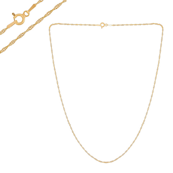 Łańcuszek Singapur 45 cm, srebro 925 pozłacane złotem, lekki 1,5 g – klasyczna biżuteria