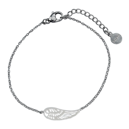 Bransoletka Skrzydło ze Stali Szlachetnej 316L w Kolorze Srebrnym – Personalizowany Prezent w Pudełku z Dedykacją