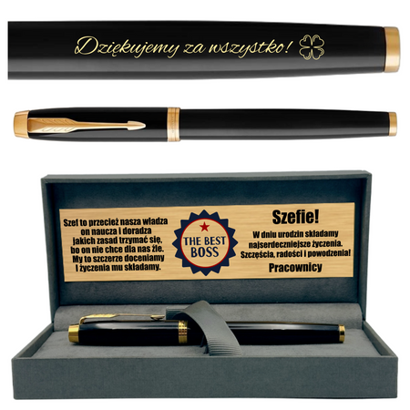 Pióro Wieczne Parker IM GT Czarne z Grawerem w Pudełku Prestige – Personalizowany Prezent Okolicznościowy
