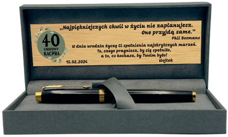 Pióro Wieczne Parker z Grawerem IM GT Czarne w Pudełku Prestige z Dedykacją – Elegancki Prezent na Zakończenie Roku Szkolnego, dla Księdza, Promotora i Dyplomanta