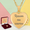 Elegancki naszyjnik sekretnik serce 925 pozłacane, pudełko welurowe z dedykacją – grawer gratis