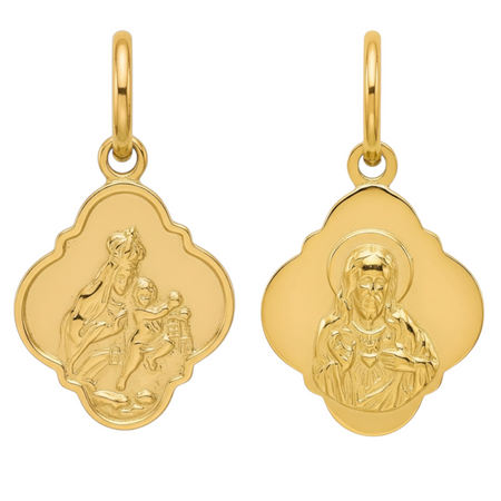 Złoty Medalik Szkaplerz próby 585 – Prezent na Chrzest, Komunię, Bierzmowanie