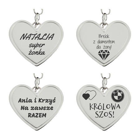 Personalizowany Brelok Serce z Ramką na Zdjęcie i Grawerem – Prezent w Pudełku
