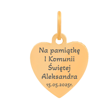 Medalik serce z Matką Boską Fatimską złoto 585, 0,95 g + grawer gratis
